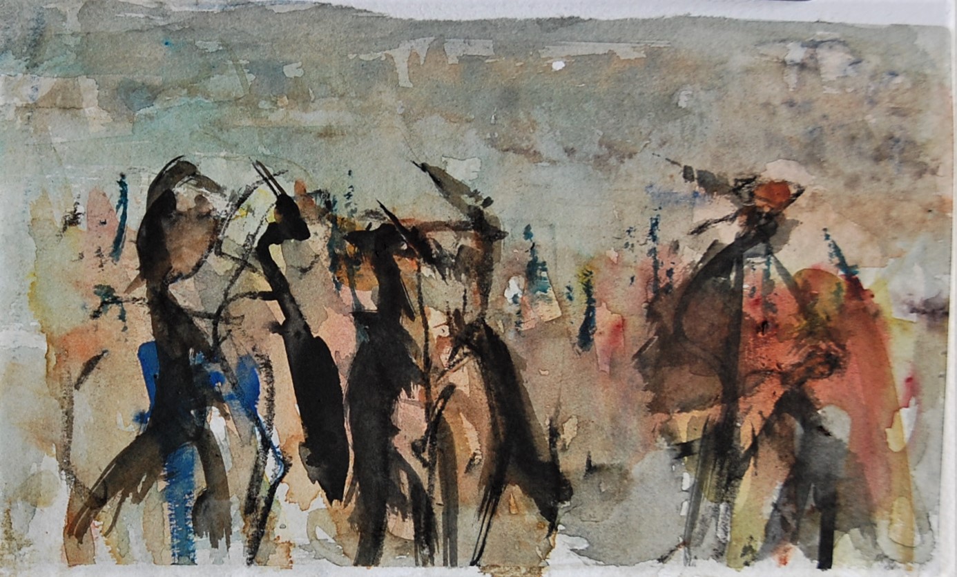 cranes in the fields