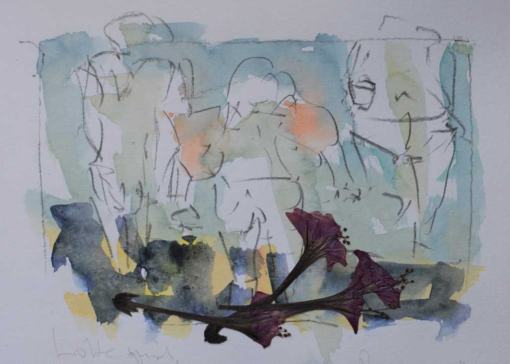 kreta postkarte, mischtechnik