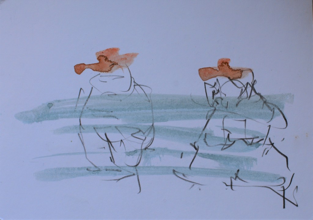 mischtechnik, bleistift, Wasserfarben