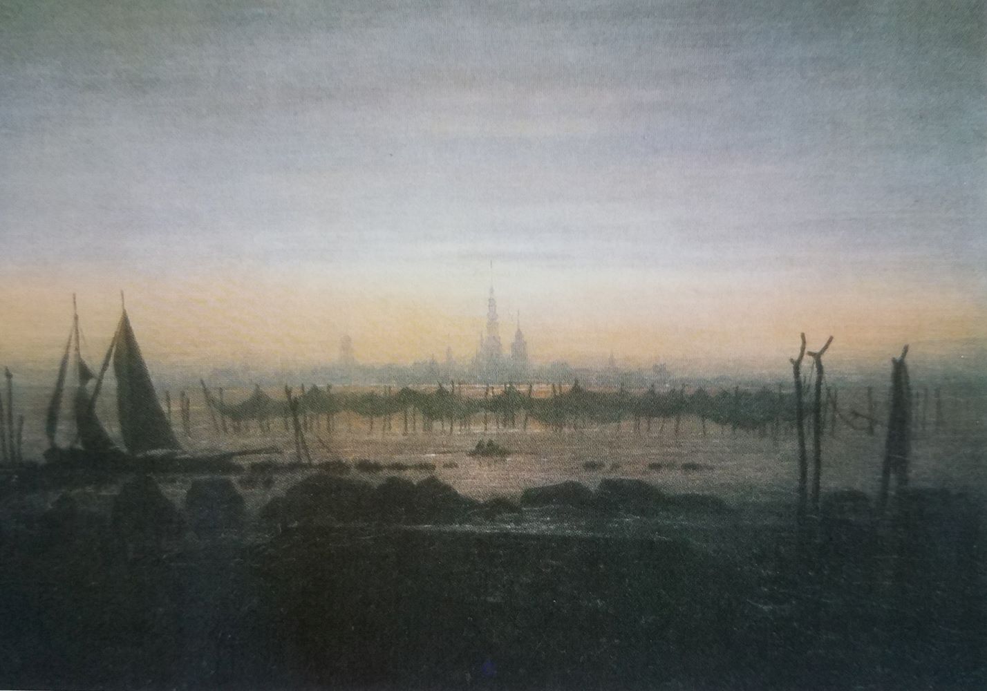 Caspar David Friedrich - Greifswald im Mondschein