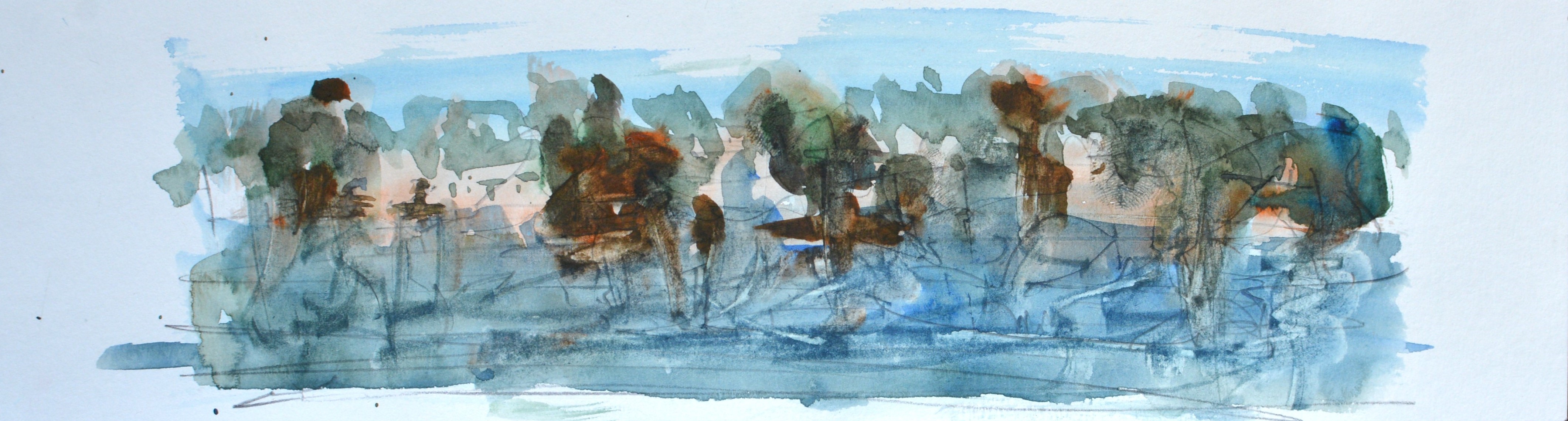 abstrakte flusslandschaft im winter